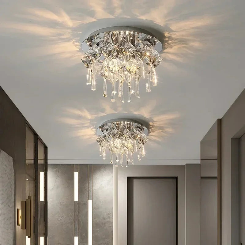 Afralia™ Crystal Ceiling Lamp: Luxury Modern LED Ceiling Light for Home Indoor Lighting