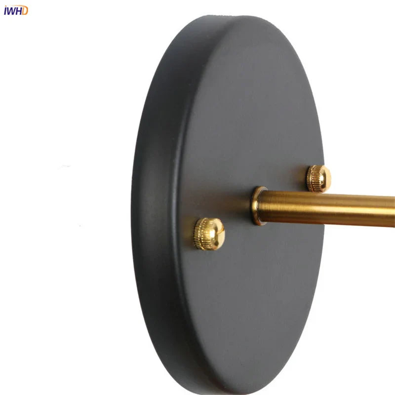 Afralia™ Gold Industrial LED Wall Lamp for Loft Stair & Bedroom Lighting