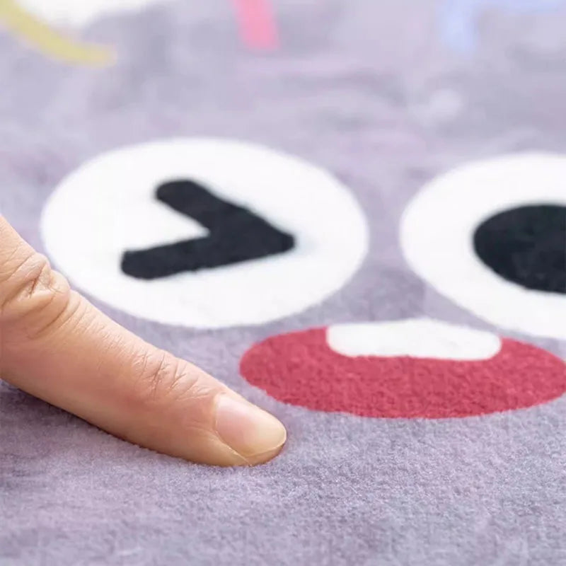 Afralia™ Cartoon Ball Print Cozy Carpet: Anti-Slip, Stain-Resistant Bedside Rug