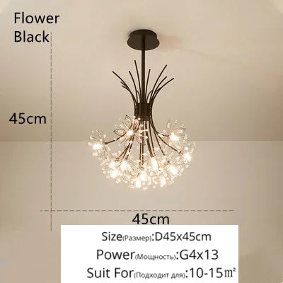 Afralia™ Crystal Bionic Petals Chandelier for Living Dining Bedroom Hall Hotel Decor