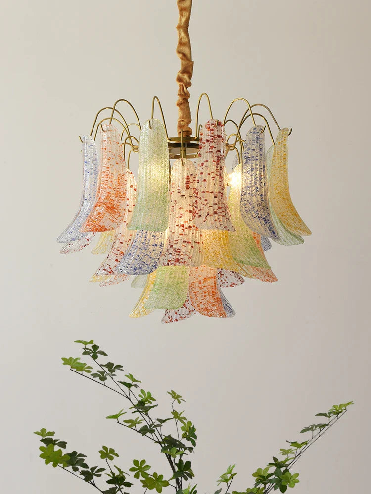 Afralia™ Crystal Chandelier: French Light Luxury Retro Color Living Room Villa Dining Room Lamps