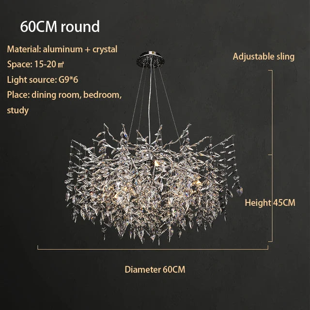 Afralia™ Crystal Chrome Chandelier: Luxury Pendant Lamp for Living Rooms, Villas, and Restaurants