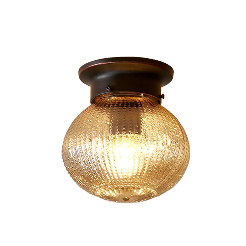 Afralia™ Vintage Round Glass LED Ceiling Light Fixtures for Kitchen Hallway Corridor