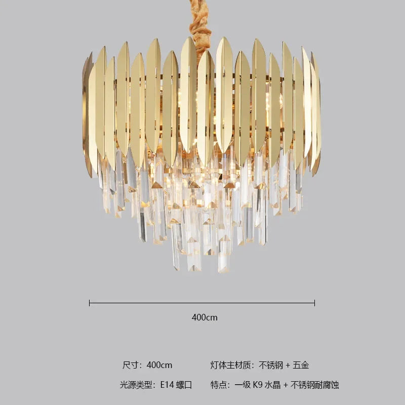 Afralia™ Crystal Chandelier LED Pendant Light Fixture for Luxury Living Room Décor