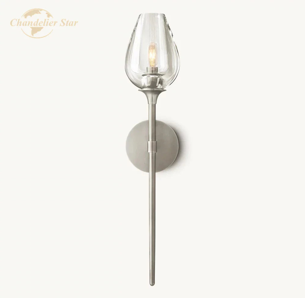 Afralia™ LED Tulip Glass Wall Sconce Indoor Lighting Fixture for Bedroom & Living Room