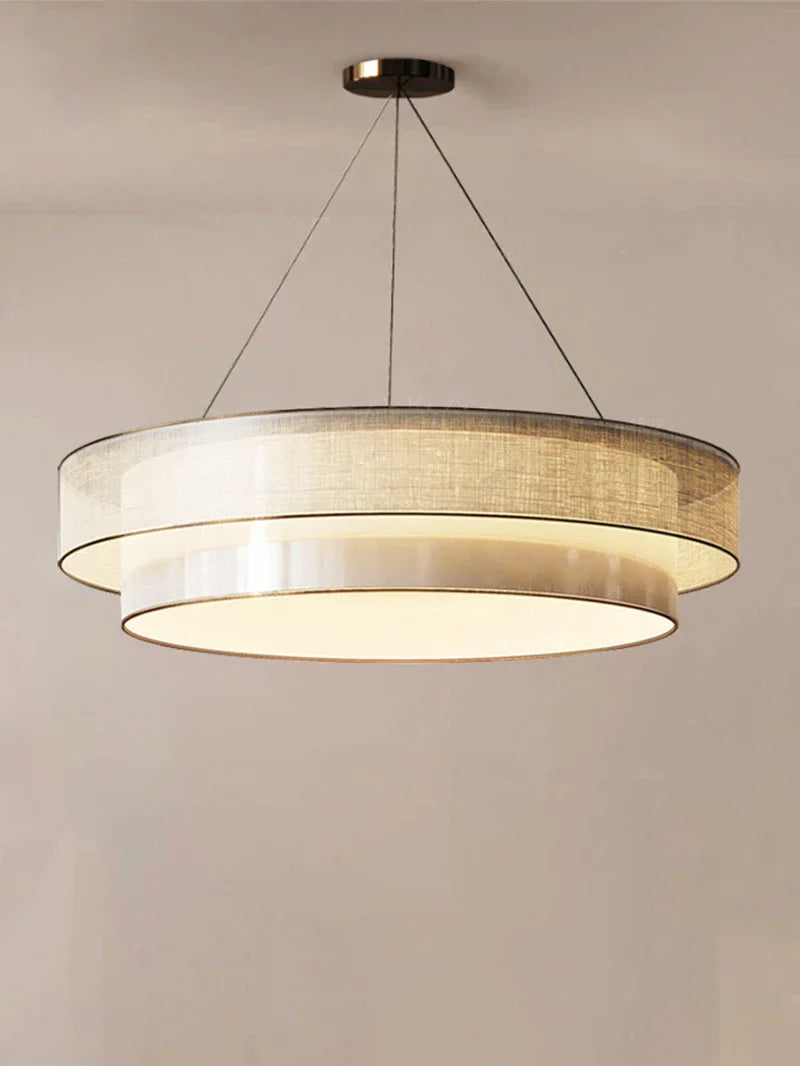 Afralia™ Modern LED Fabric Pendant Chandelier for Villa Bedroom Kitchen Living Room