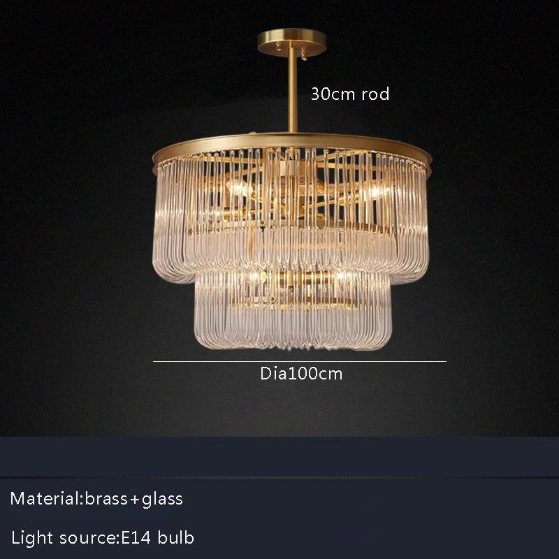 Afralia™ Brass Glass Bar Chandelier Modern Minimalist Designer Luxury Living Room Hanglamp