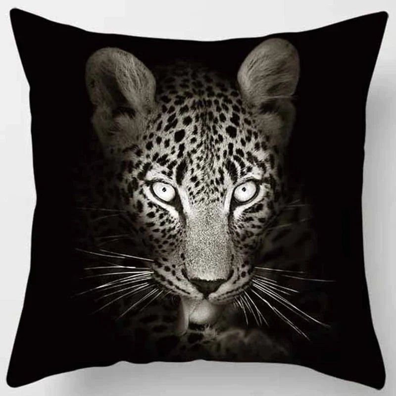 Afralia™ Animals World Tiger Lion Pillow Case for Cute Home Decor in Sofa Living Room