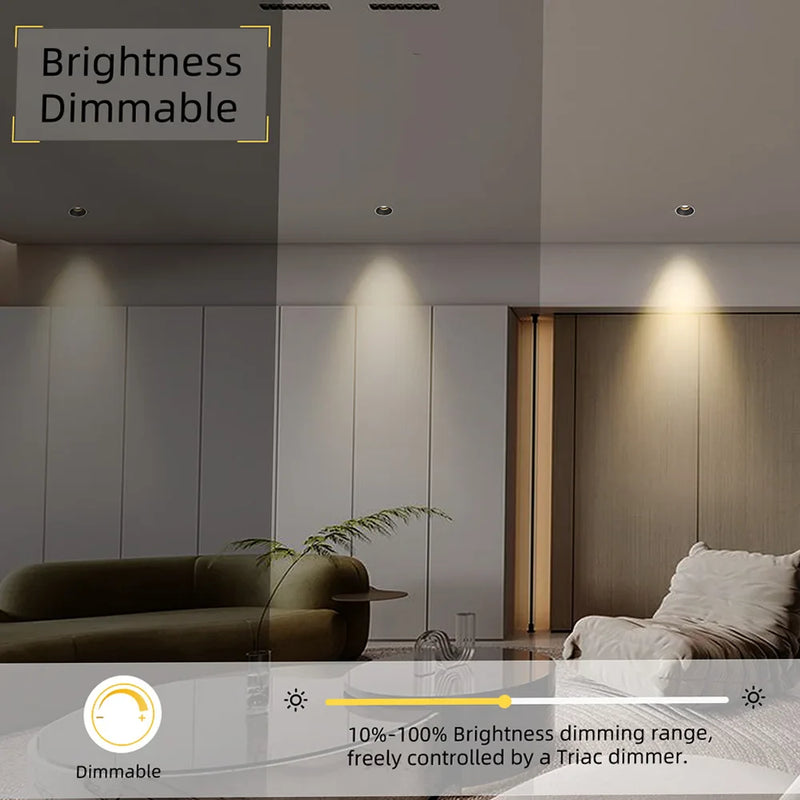 Afralia™ 7W CRI97 LED Downlight: Dimmable, Frameless, Anti-glare Spot Light