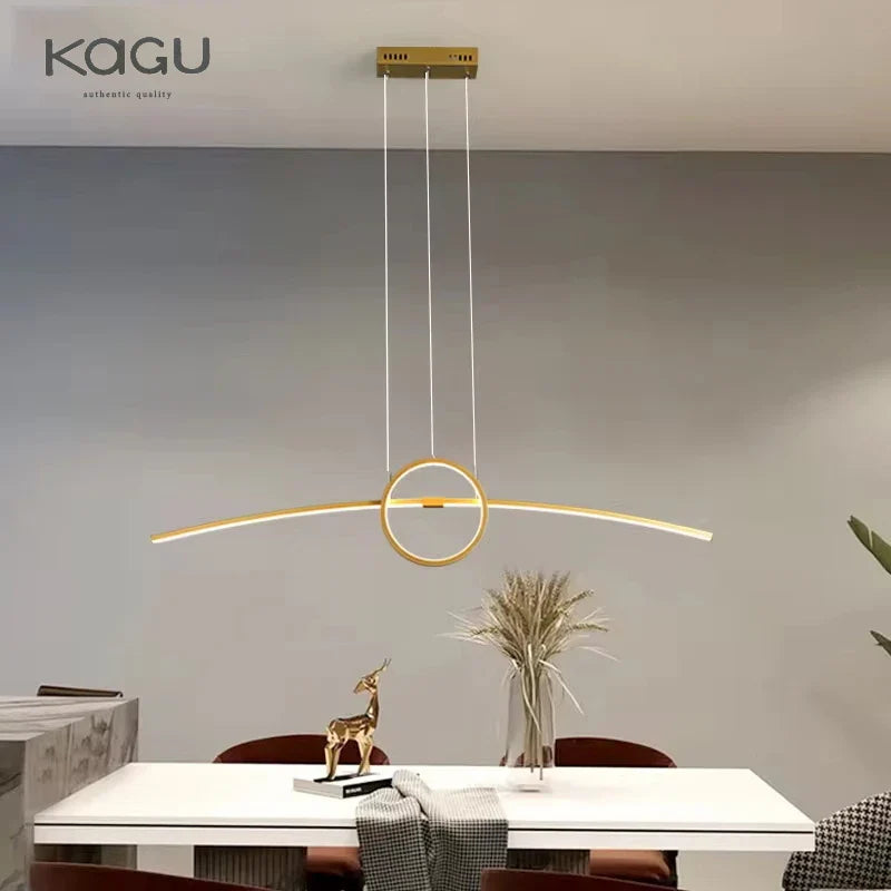 Afralia™ LED Ceiling Chandelier: Modern Minimalist Kitchen Dining Table Lighting