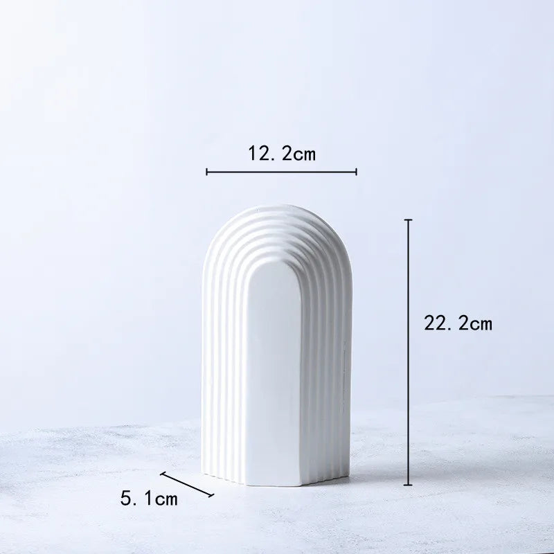 Afralia™ Geometric Ceramic Semicircular Arch Decor Figurines Home Decor Accessories