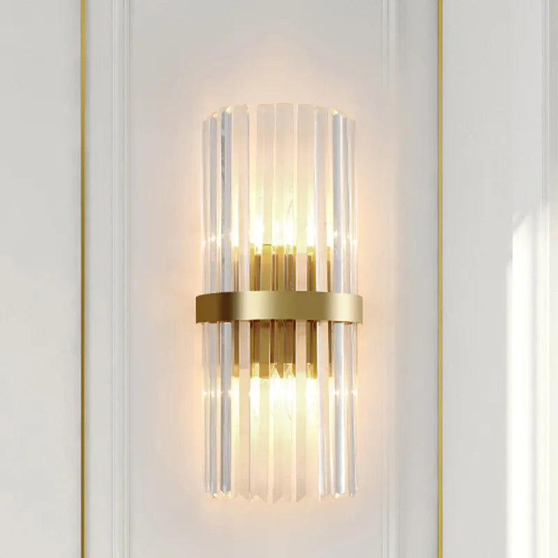 Afralia™ Crystal Gold LED Wall Sconce, Modern Nordic Bedroom Lighting Fixture