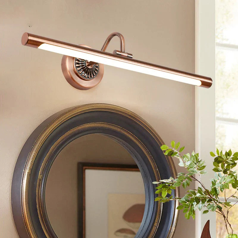 Afralia™ Red Bronze LED Bathroom Light 8W Gold Wall Lamp for Bedroom and Dressing Room