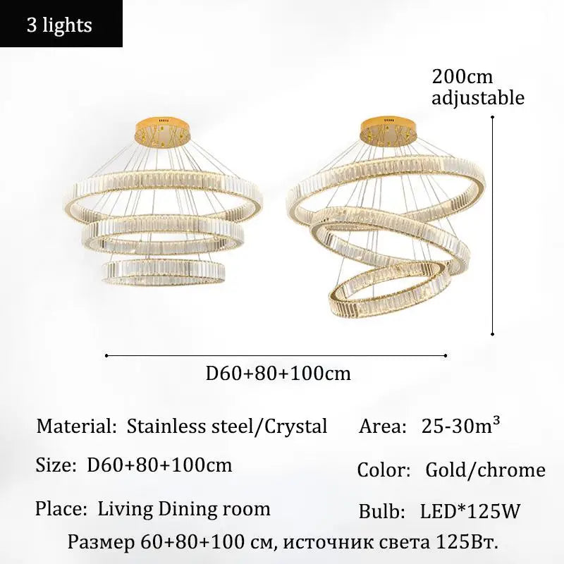 Afralia™ Crystal LED Ceiling Chandelier for Living Room & Bedroom Lighting