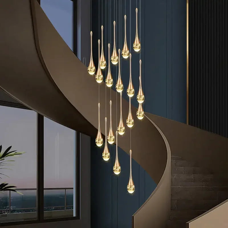 Afralia™ Gold Droplet Bubble LED Pendant for Minimalist Decor Lighting