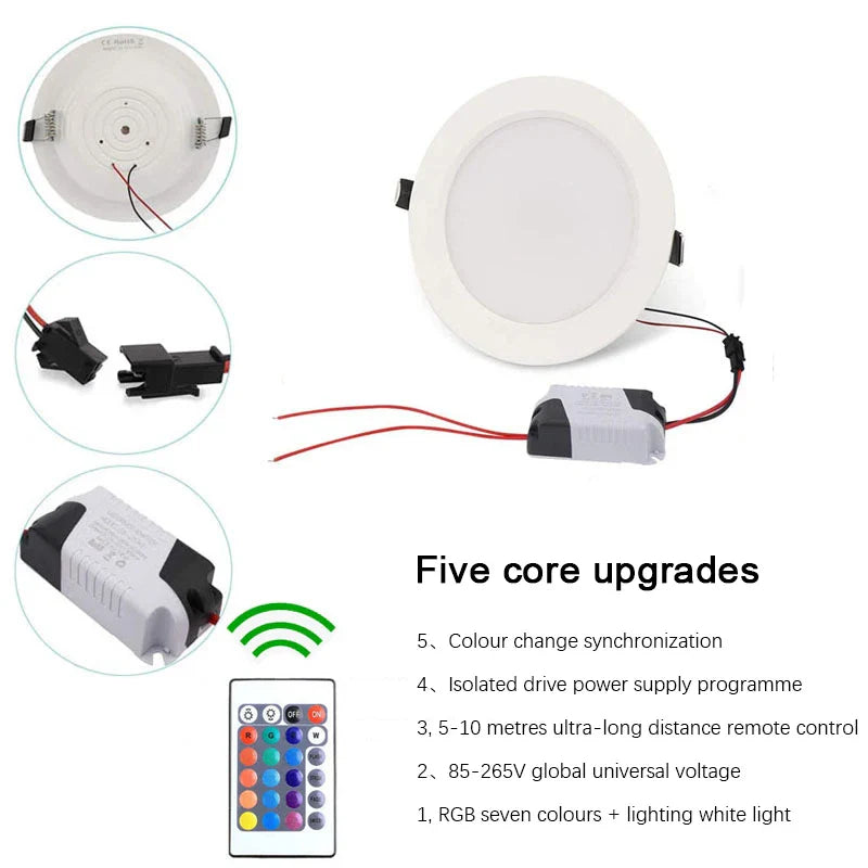 Afralia™ Dimmable RGB LED Downlight 10W/15W Ceiling Spot Light with Remote Control