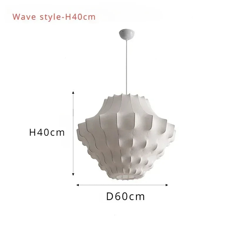 Afralia™ Japanese Silk Pendant Chandelier - Modern Designer Home Lighting