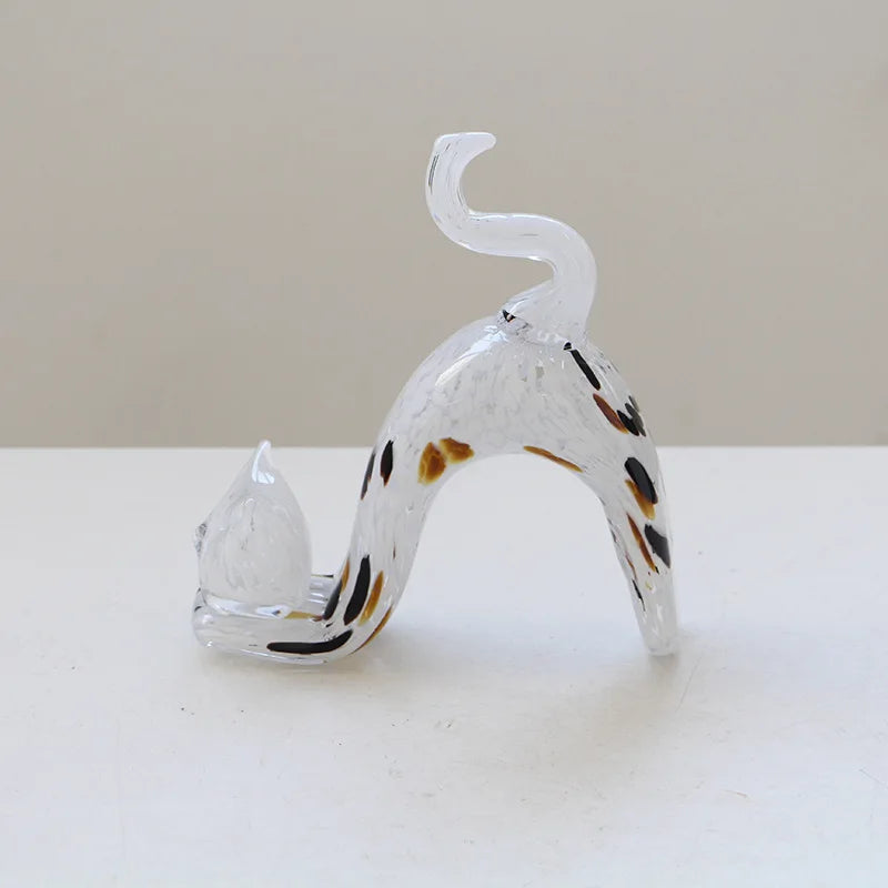 Afralia™ Crystal Cat Figurine | Decorative Kitten Statue for Home Decoration