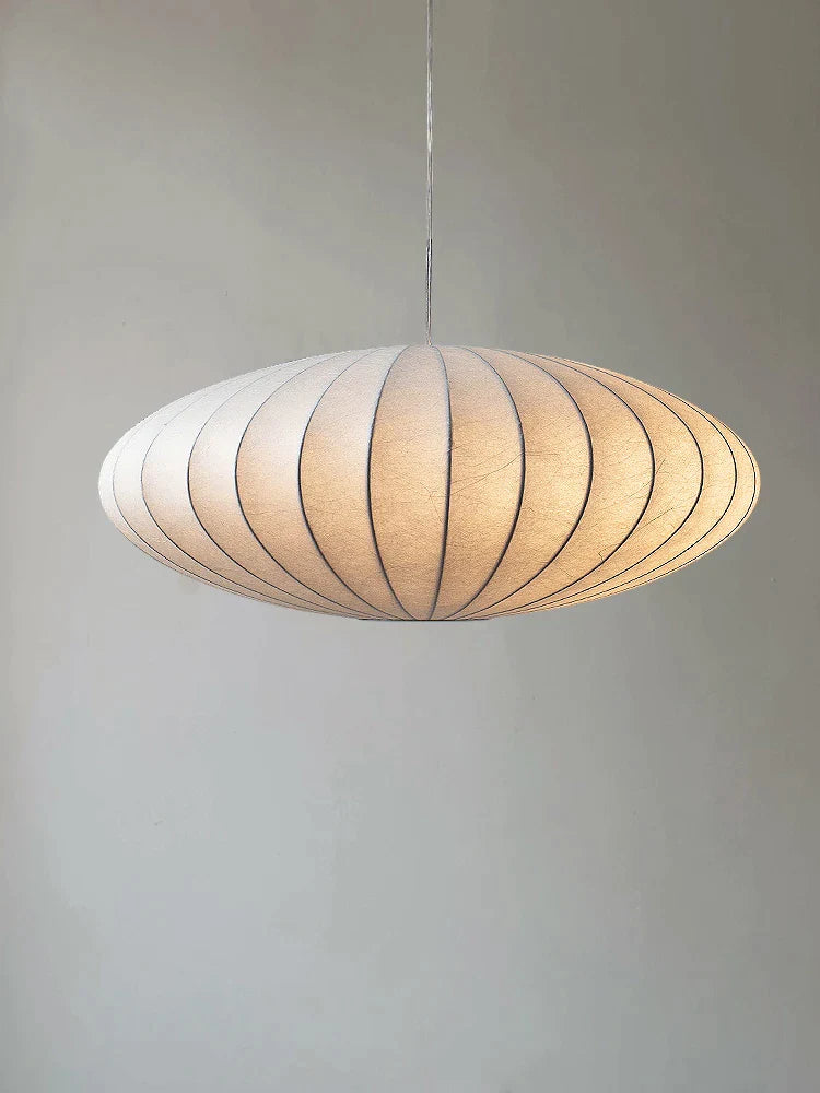 Afralia™ Silk Chandelier Japanese Style Cream Pendant Lamps for Living & Dining Room