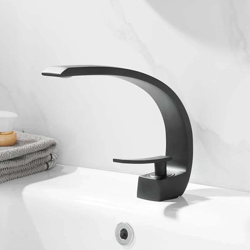 Afralia™ Modern Brass Basin Mixer Faucet with Single Handle for Bathroom Sink