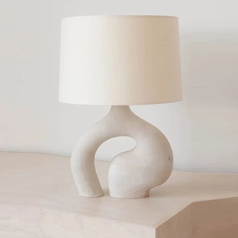 Nordic Cloth Art Bedroom Table Lamp by Afralia™