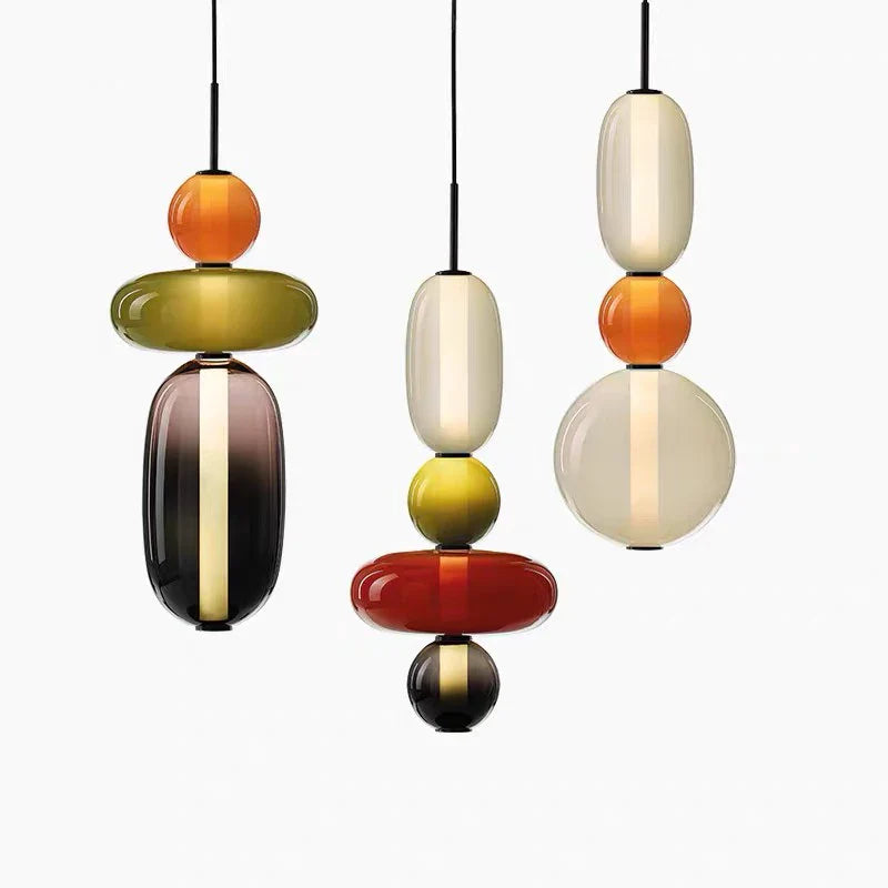 Afralia™ Colorful Glass Ball Pendant Lights Modern LED Lamps for Home and Hospitality