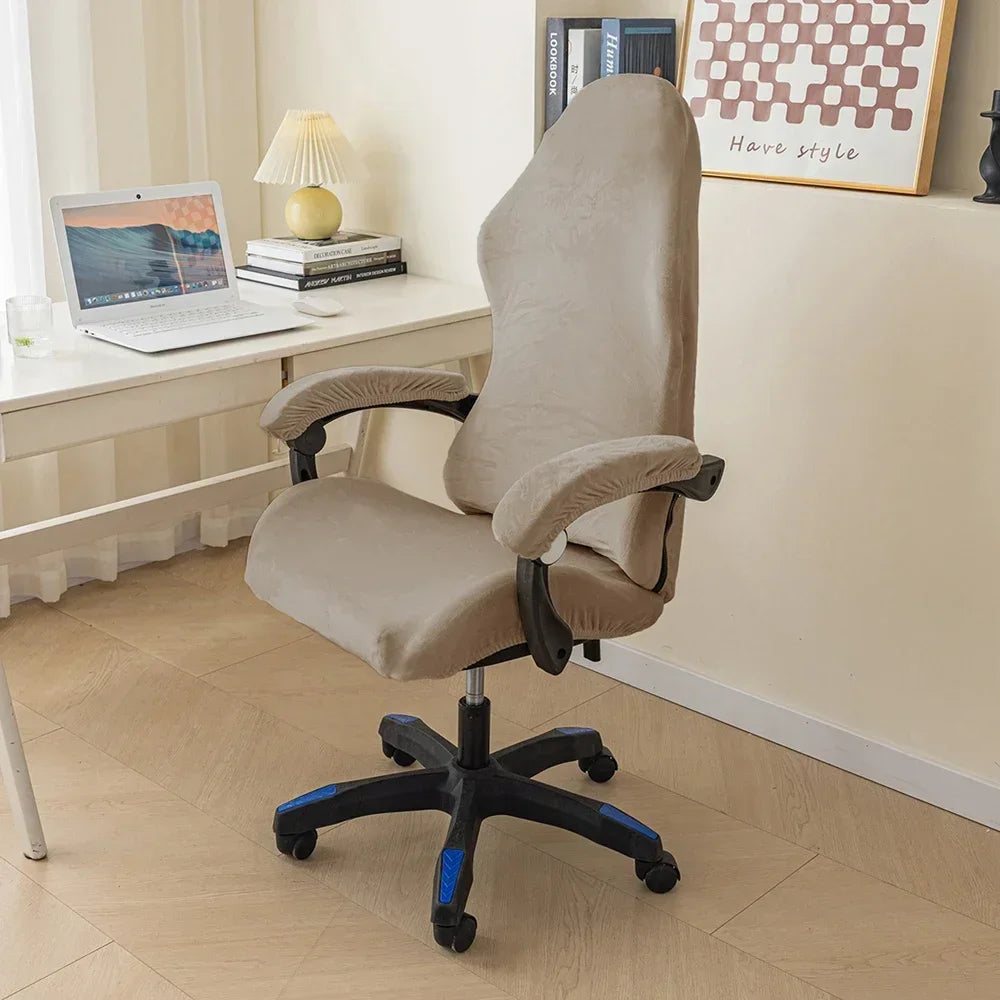 Afralia™ Tickened Velvet Chair Cover | Stretchy Gaming Seat Case for Office & Esports