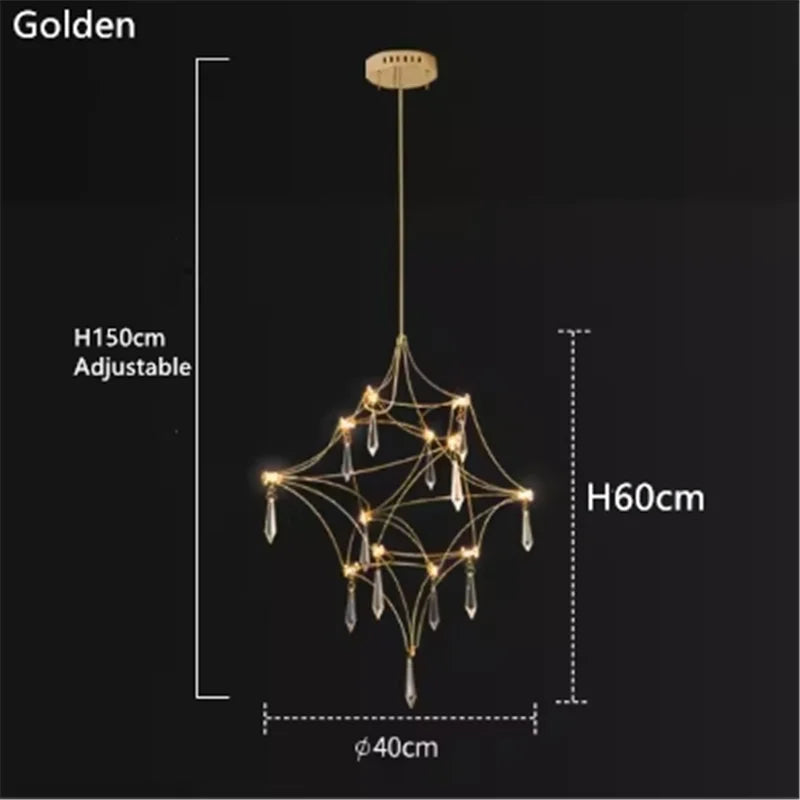 Afralia™ Crystal Chandelier LED Modern Light for Romantic Living Room & Villa