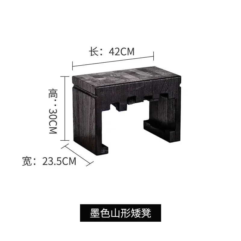 Afralia™ Mountain Shape Low Stool: Solid Wood, Minimalist, Versatile Footrest, Coffee Table