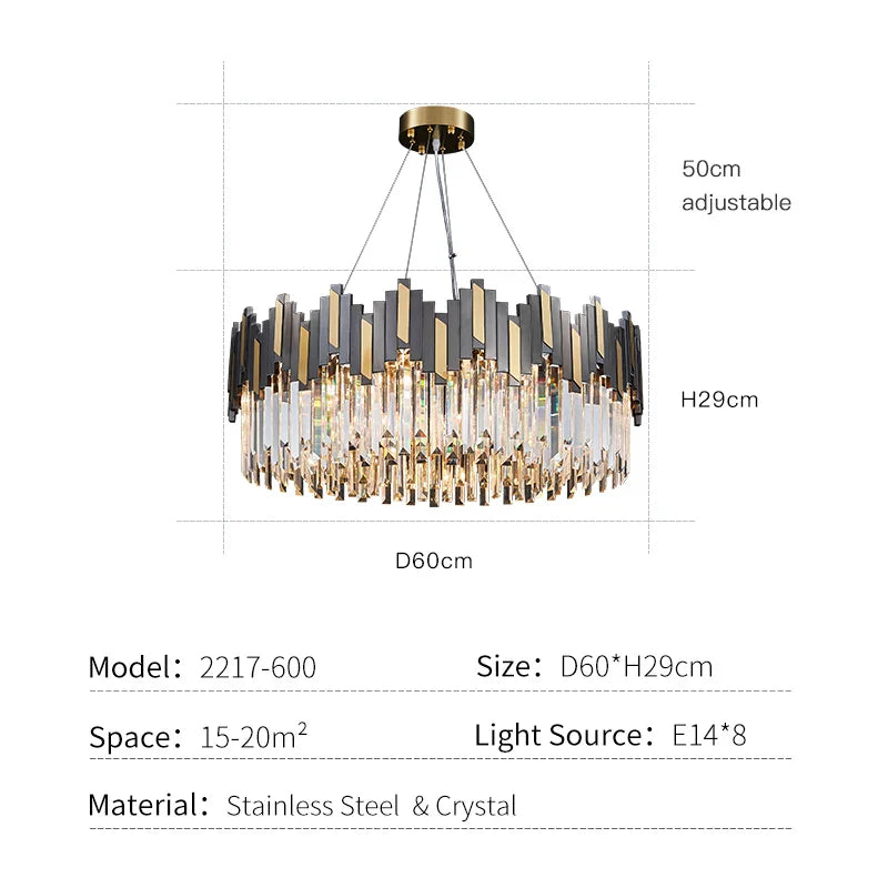 Afralia™ Crystal LED Chandelier with Remote Control for Home Living Room Kitchen Lighting