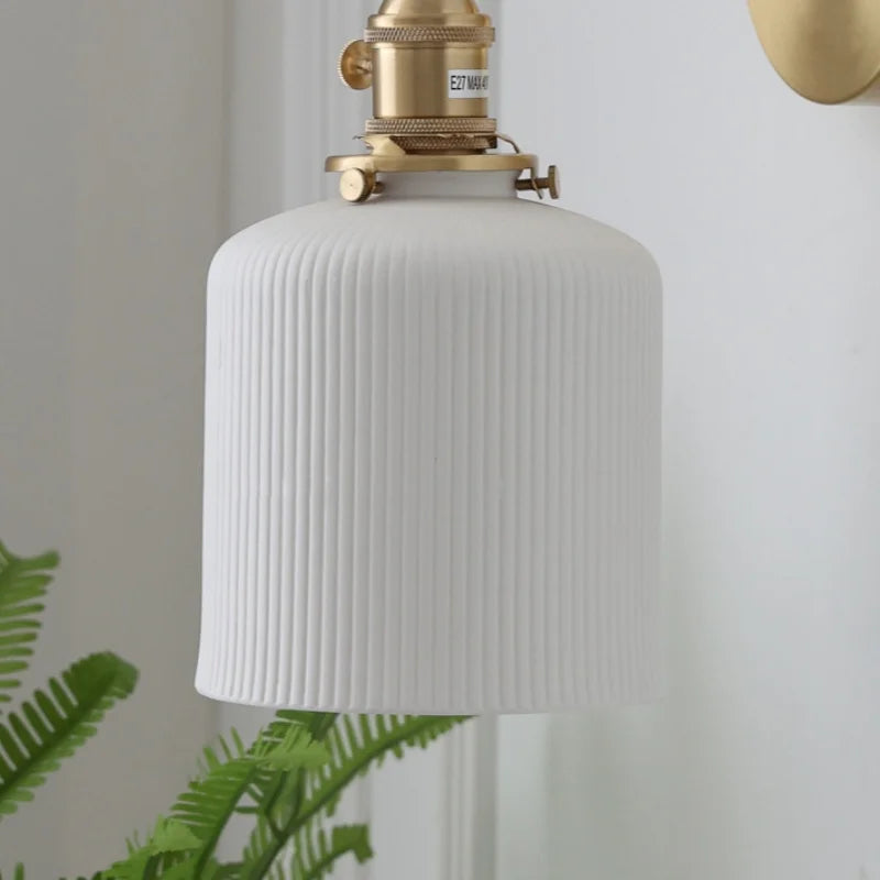 Afralia™ Ceramic Knob Switch Wall Light by IWHD - Modern LED Sconce for Bedroom, Hallway & Bathroom