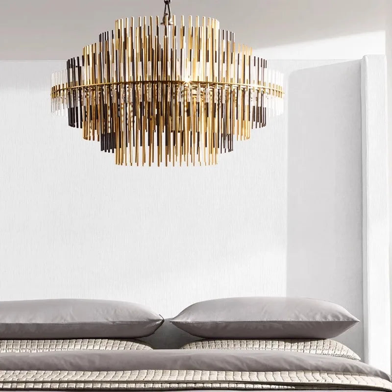 Afralia™ Brass Glass Ceiling Chandelier: Elegant Lighting for Luxurious Living Spaces