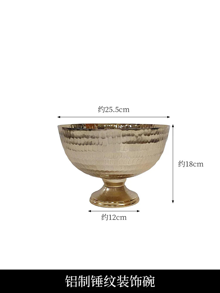 Golden Aluminum Hammered Candle Holder Bowl Vase by Afralia™ for Home Décor Ornaments