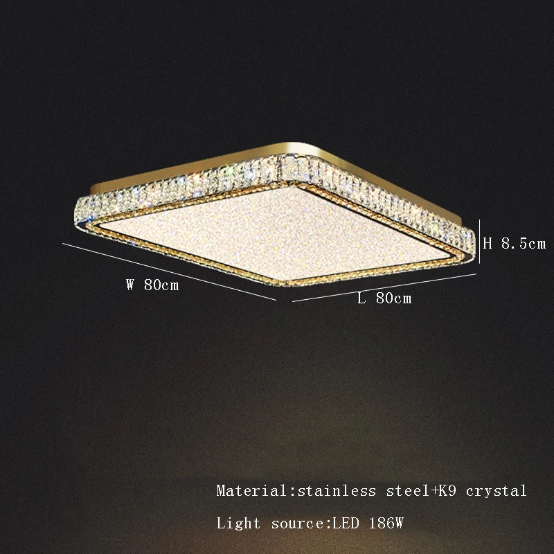 Afralia™ Gold Crystal Ceiling Light: Modern Luxury Dimmable LED Fixture for Bedroom & Living Room