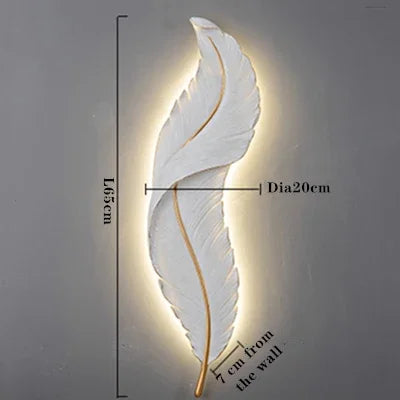 Afralia™ White Feather LED Wall Sconce for Bedroom & Living Room with Remote Control