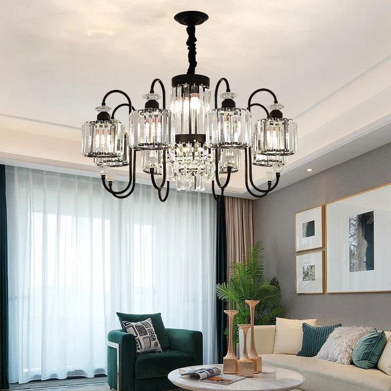 Afralia™ Nordic Copper LED Crystal Chandelier for Living Room, Dining Room, and Bedroom