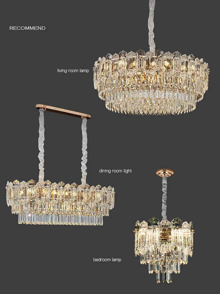 Afralia™ Luxury Crystal Chandelier Modern Ceiling Light for Bedroom Living Room Hall Hotel
