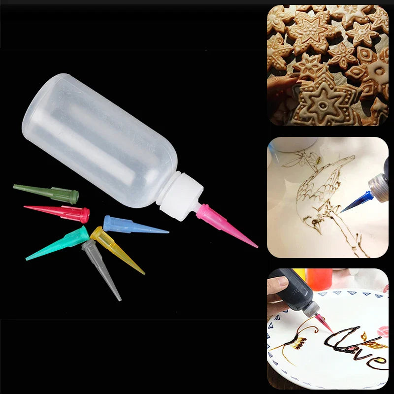 Afralia™ Cake Decor Squeeze Bottles Set with Nozzles - 50ML