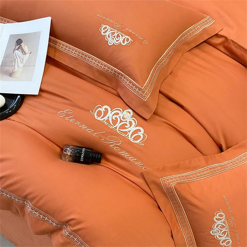 Afralia™ 1200TC Egyptian Cotton Bedding Set - King/Queen Size, Solid Color