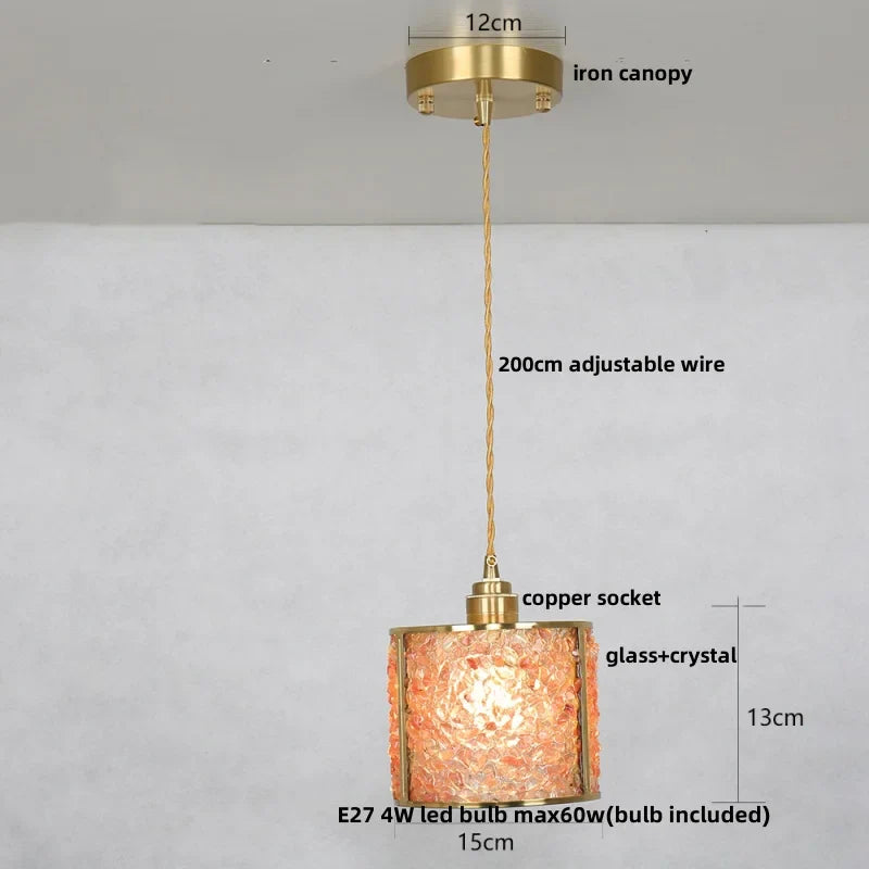 Afralia™ Luxury LED Crystal Pendant Light Fixture with Copper Socket