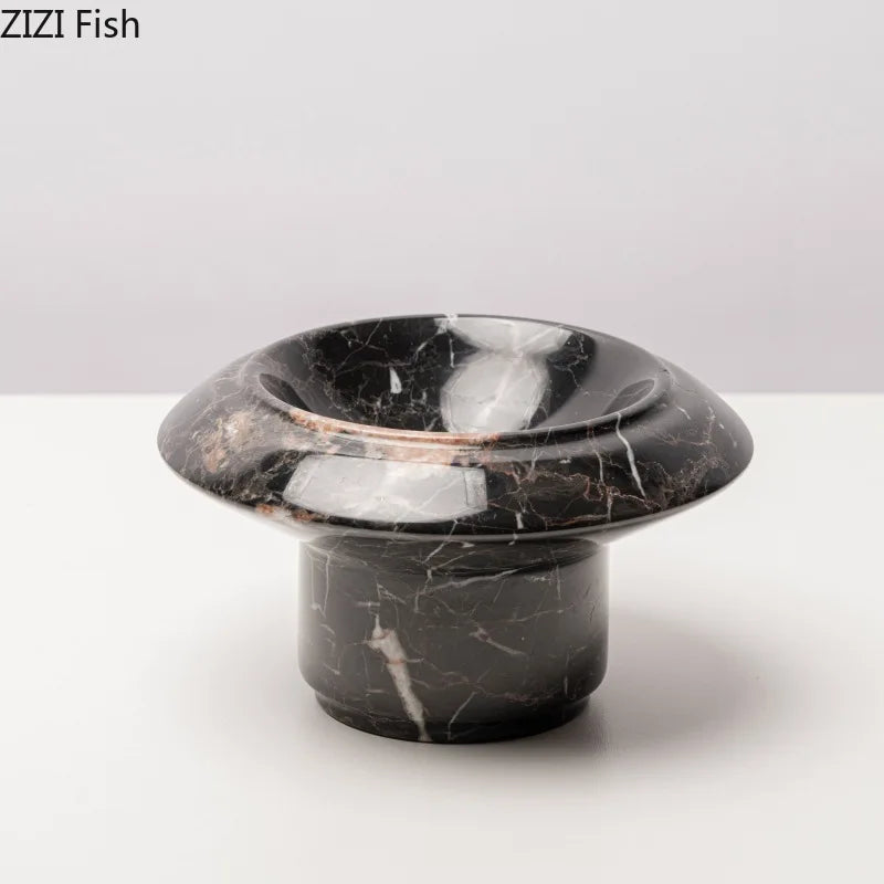 Marble Round Vase Flower Pots by Afralia™ - Modern Floral Decor and Crafts