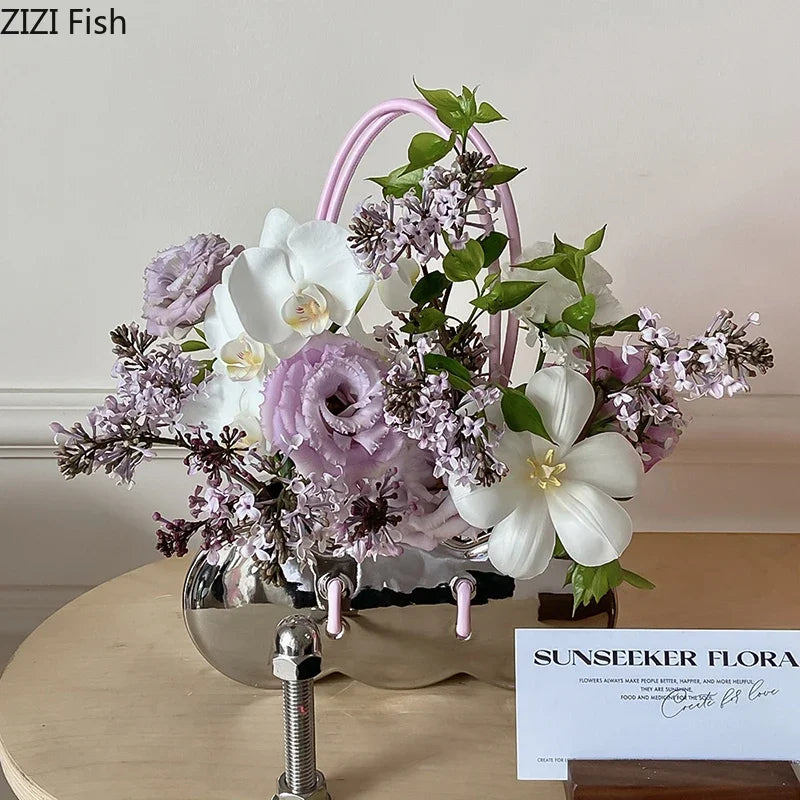 Handbag Ceramic Vase by Afralia™: Chic Flower Basket for Stylish Home Decor