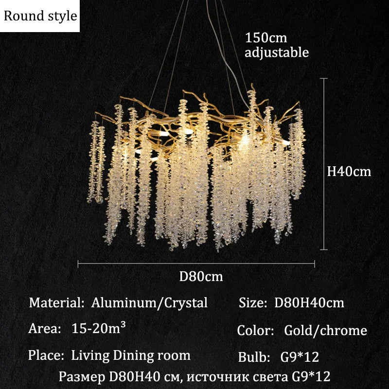 Afralia™ Crystal Chandeliers: Luxury LED Ceiling Pendant Lamps for Home Villa Living Room.