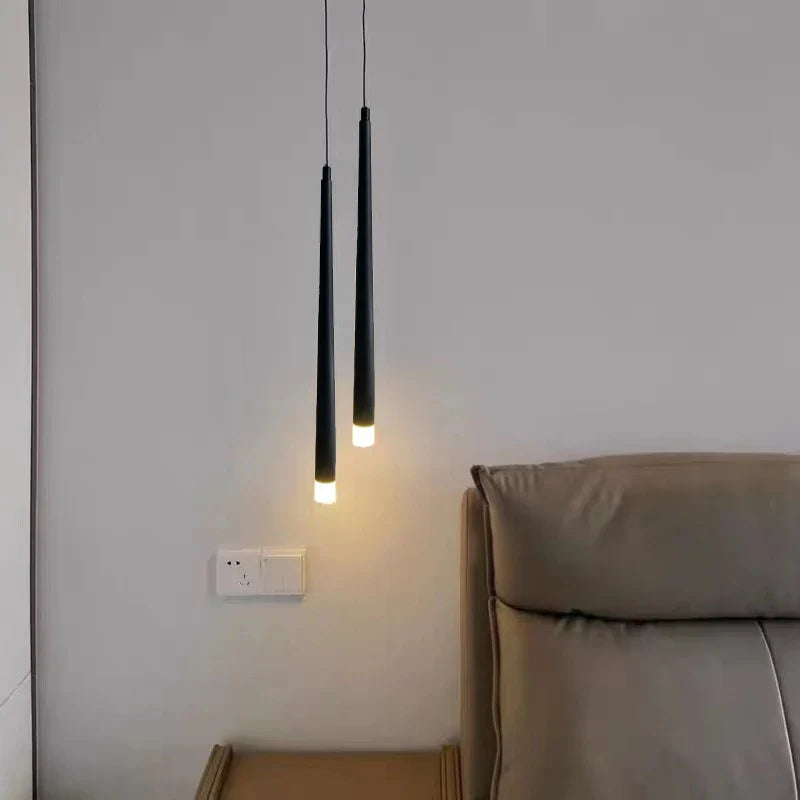 Afralia™ LED Minimalist Pendant Lamp - Black/White for Bedroom, Dining, Coffee Shop Lighting