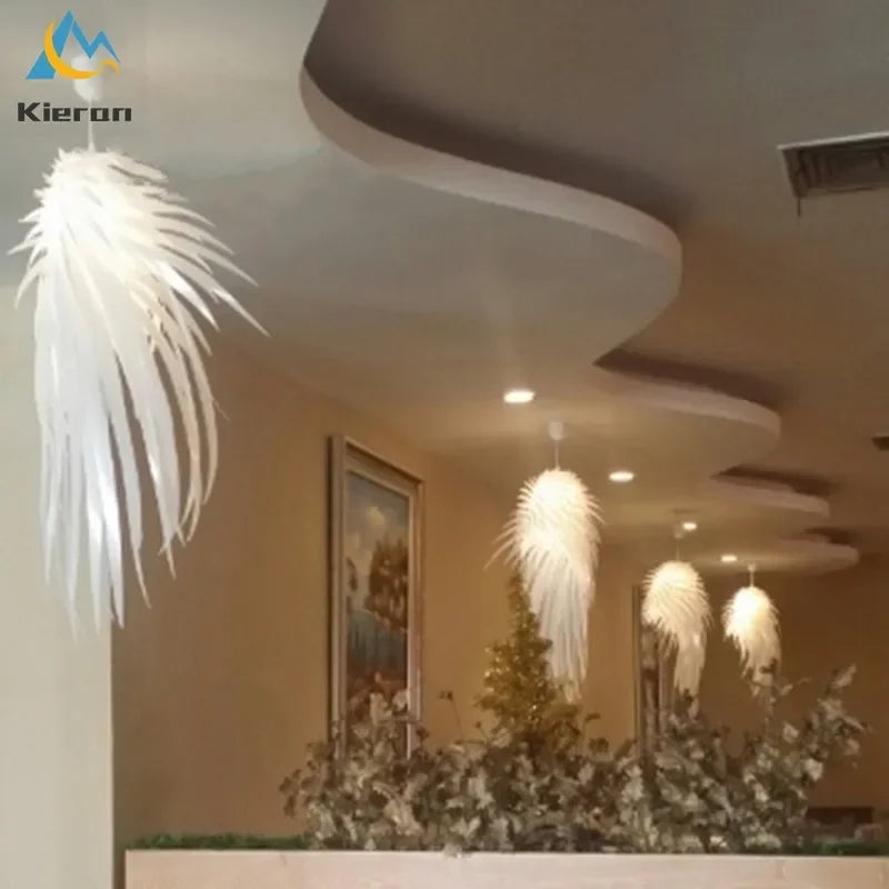 Afralia™ Modern Wing Feather LED Chandelier for Bedroom Living Room Decor