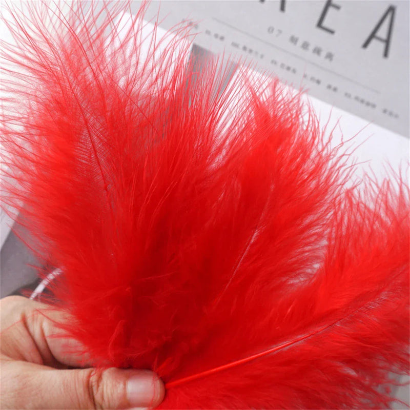 Afralia™ Woolly Hairs Turkey Feather Pheasant White Colorful Feathers for Crafts.