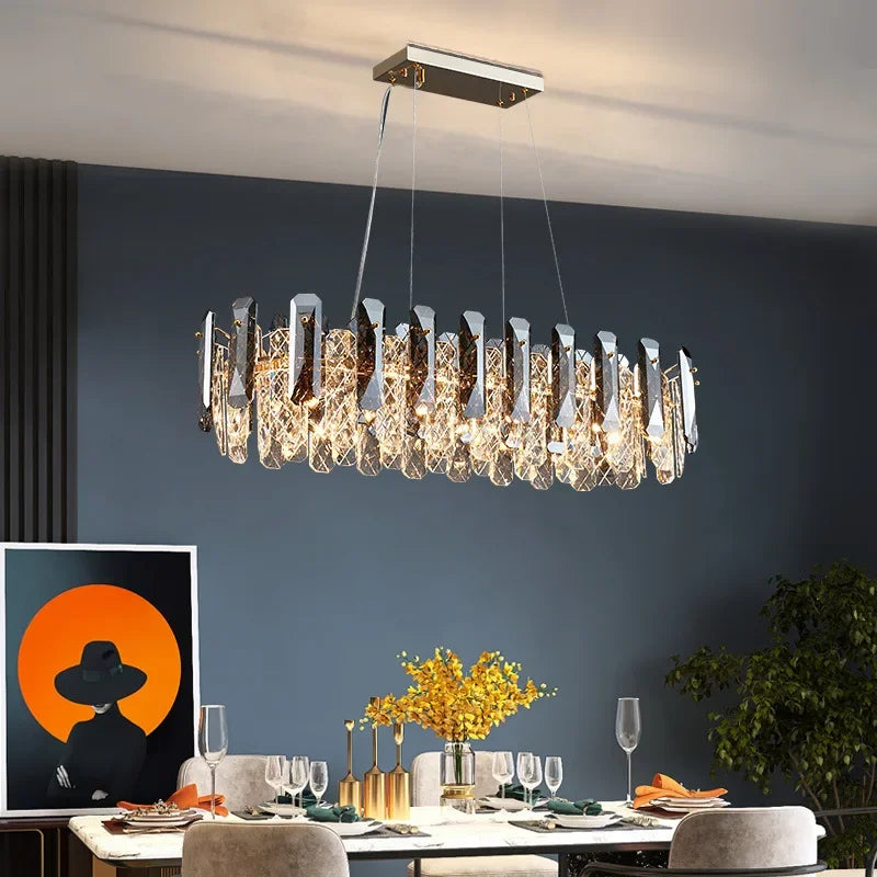 Afralia™ Crystal LED Chandelier: Modern Luxury Pendant Light for Bedroom, Restaurant, and Home Decor
