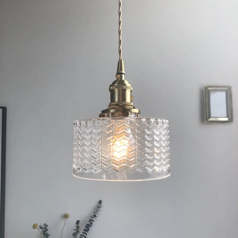 Afralia™ Green Glass LED Hanging Light Fixture Copper Socket Modern Pendant Lamp