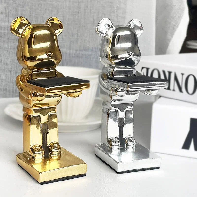 Afralia™ Cartoon Bear Watch Stand & Jewelry Storage Rack - Trendy Resin Ornaments & Celebration Gifts