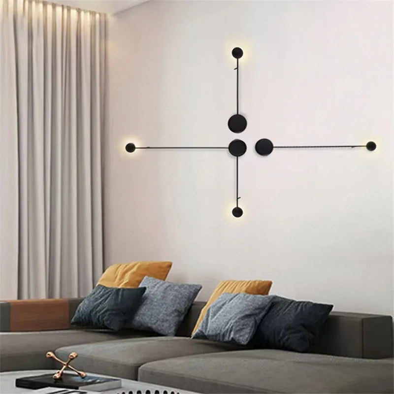 Afralia™ Nordic Black LED Wall Lamp - Minimalist Designer Sconce for Home Decor